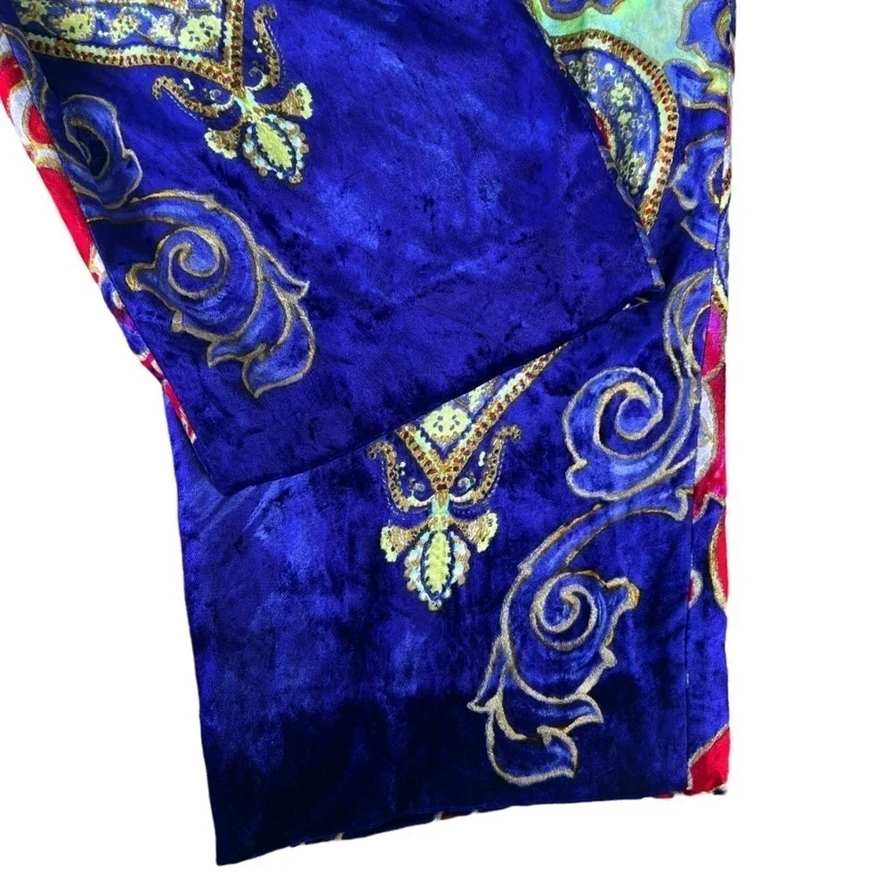 VTG Gianni Versace Jeweled Hearts Silk Velvet Baroque Pleated Pant Vibrant Italy - Picture 11 of 17
